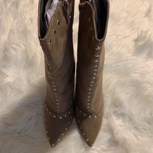 MISSPAP Khole Studded Stiletto Ankle Booties